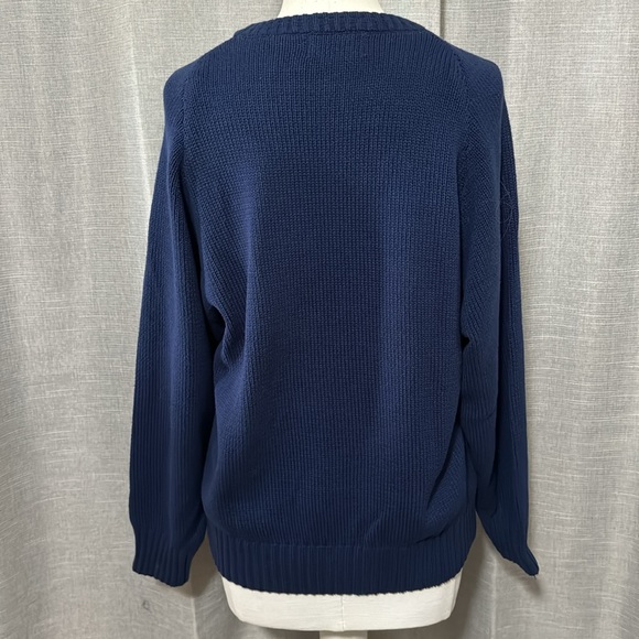Vintage Nautical Vibes Crew Neck Cotton Sweater-Sz Adult M-Blue-EUC - Picture 10 of 16